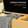 Zitbank, gestoffeerde bank met opbergruimte, linnenlook, bedbank met stalen poten voor woonkamer, gang, slaapkamer, tot 150 kg belastbaar, 101 x 38,5 x 44,5 cm, geel 5