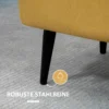 Zitbank, gestoffeerde bank met opbergruimte, linnenlook, bedbank met stalen poten voor woonkamer, gang, slaapkamer, tot 150 kg belastbaar, 101 x 38,5 x 44,5 cm, geel 6