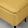 Zitbank, gestoffeerde bank met opbergruimte, linnenlook, bedbank met stalen poten voor woonkamer, gang, slaapkamer, tot 150 kg belastbaar, 101 x 38,5 x 44,5 cm, geel 9