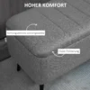 Zitbank met opbergruimte, gestoffeerde bank met linnenlook, zitkist met stalen poten, kistbank voor woonkamer, slaapkamer, gang 102 x 40 x 44 cm, grijs 6