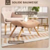 Zitkruk, voetenbankje met berberfleece stof, gestoffeerde kruk tot 120 kg belastbaar, voor woonkamer, slaapkamer, 67 x 45 x 38 cm, bruin 8