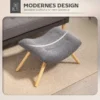 Zitkruk, voetenbankje met berberfleece stof, gestoffeerde kruk tot 120 kg belastbaar, voor woonkamer, slaapkamer, 67 x 45 x 38 cm, donkergrijs 5