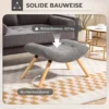 Zitkruk, voetenbankje met berberfleece stof, gestoffeerde kruk tot 120 kg belastbaar, voor woonkamer, slaapkamer, 67 x 45 x 38 cm, donkergrijs 8