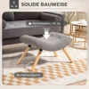 Zitkruk, voetenbankje met berberfleece stof, gestoffeerde kruk tot 120 kg belastbaar, voor woonkamer, slaapkamer, 67 x 45 x 38 cm, lichtgrijs 8