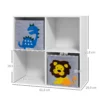 Zonekiz kinderboekenkast met 2 opbergdozen kinderkamerkast speelgoedkast voor kinderkamer wit+grijs 61,8 x 29,9 x 61,8 cm 4
