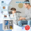 Zonekiz kinderboekenkast met 2 opbergdozen kinderkamerkast speelgoedkast voor kinderkamer wit+grijs 61,8 x 29,9 x 61,8 cm 8