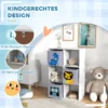Zonekiz kinderrek kinder boekenrek met 3 opbergdozen speelgoedrek kinderkamerrek voor kinderkamer wit+grijs 61,8 x 29,9 x 91,5 cm 5