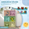 Zonekiz kinderrek kinder boekenrek met 3 opbergdozen speelgoedrek kinderkamerrek voor kinderkamer wit+grijs 61,8 x 29,9 x 91,5 cm 7