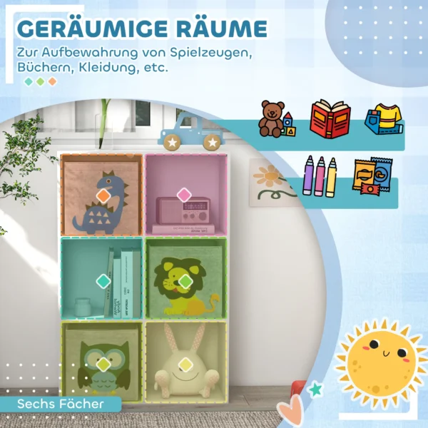 Zonekiz kinderrek kinder boekenrek met 3 opbergdozen speelgoedrek kinderkamerrek voor kinderkamer wit+grijs 61,8 x 29,9 x 91,5 cm 7