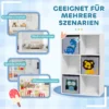 Zonekiz kinderrek kinder boekenrek met 3 opbergdozen speelgoedrek kinderkamerrek voor kinderkamer wit+grijs 61,8 x 29,9 x 91,5 cm 9