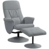 2 delige fauteuilset fauteuil met voetenbank relaxfauteuil met voetenbank, in hoogte verstelbaar, kantelbare rugleuning, lichtgrijs 1