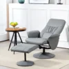 2 delige fauteuilset fauteuil met voetenbank relaxfauteuil met voetenbank, in hoogte verstelbaar, kantelbare rugleuning, lichtgrijs 2