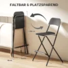 2 delige set barkrukken, inklapbare barstoelen met stalen frame, voor keuken, eetkamer, zwart 5