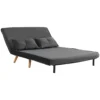 2 zits slaapbank, bedbank, om te zetten in bed, verstelbare rugleuning, stoffen bekleding, metalen frame, grijs 1