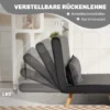 2 zits slaapbank, bedbank, om te zetten in bed, verstelbare rugleuning, stoffen bekleding, metalen frame, grijs 6