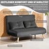2 zits slaapbank, bedbank, om te zetten in bed, verstelbare rugleuning, stoffen bekleding, metalen frame, grijs 7