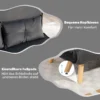 2 zits slaapbank, bedbank, om te zetten in bed, verstelbare rugleuning, stoffen bekleding, metalen frame, grijs 8