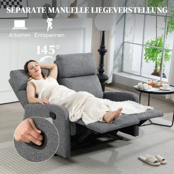2 zitsbank, individueel verstelbare rugleuningen, voetensteun, stoffen bekleding, staal, grijs 5