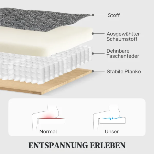 2 zitsbank, individueel verstelbare rugleuningen, voetensteun, stoffen bekleding, staal, grijs 7