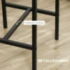 3 delige barset, staande tafel, 2 stoelen, mdf, metalen frame, waterbestendig, bruin 6