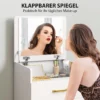 3 in 1 kaptafel met spiegel, nachtkastje, rolkruk, laden, wit 5