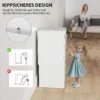 3 in 1 kaptafel met spiegel, nachtkastje, rolkruk, laden, wit 8