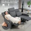3 zitsbank, individueel verstelbare rugleuningen, voetensteun, stoffen bekleding, metaal, grijs 5