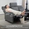 3 zitsbank, individueel verstelbare rugleuningen, voetensteun, stoffen bekleding, metaal, grijs 8