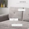 3 zitsbank met slaapfunctie, slaapbank met chaise longue, gestoffeerde bank, grijs 7