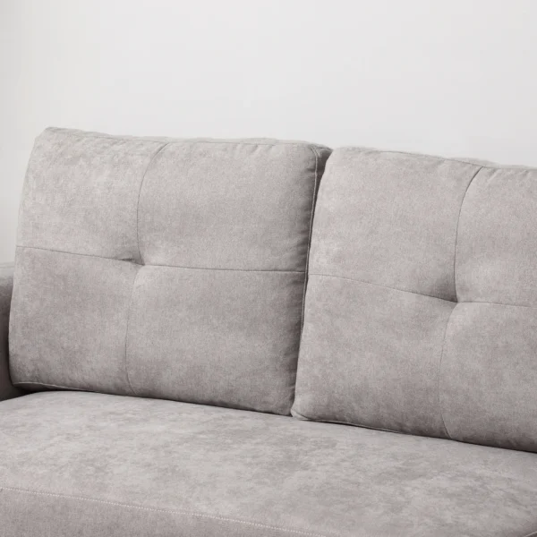 3 zitsbank met slaapfunctie, slaapbank met chaise longue, gestoffeerde bank, grijs 9