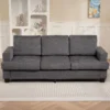 3 zitsbank, woonkamerbank voor 3 personen, stoffen bekleding, stalen frame, gestoffeerde bank, grijs 10