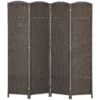 4 delige kamerscherm, opvouwbare privacy scherm, privacy wand voor woonkamer, slaapkamer, thuiskantoor, bruin 1