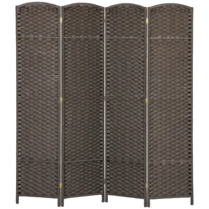 4 delige kamerscherm, opvouwbare privacy scherm, privacy wand voor woonkamer, slaapkamer, thuiskantoor, bruin 1