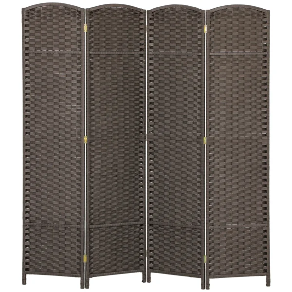 4 delige kamerscherm, opvouwbare privacy scherm, privacy wand voor woonkamer, slaapkamer, thuiskantoor, bruin 1