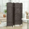 4 delige kamerscherm, opvouwbare privacy scherm, privacy wand voor woonkamer, slaapkamer, thuiskantoor, bruin 2