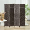 4 delige kamerscherm, opvouwbare privacy scherm, privacy wand voor woonkamer, slaapkamer, thuiskantoor, bruin 8