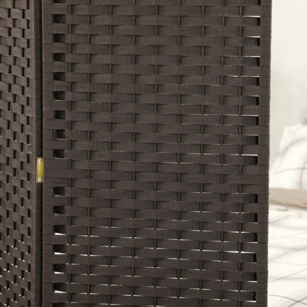 4 delige kamerscherm, opvouwbare privacy scherm, privacy wand voor woonkamer, slaapkamer, thuiskantoor, bruin 9
