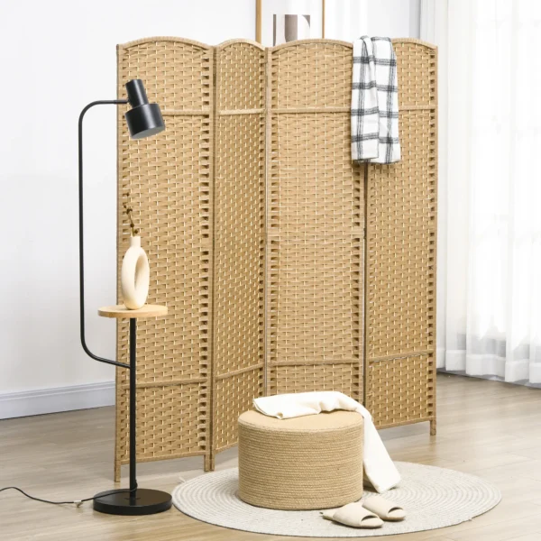 4 delige kamerscherm, opvouwbare privacy scherm, privacy wand voor woonkamer, slaapkamer, thuiskantoor, natuur 2