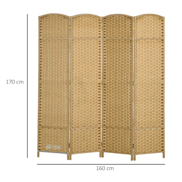 4 delige kamerscherm, opvouwbare privacy scherm, privacy wand voor woonkamer, slaapkamer, thuiskantoor, natuur 4
