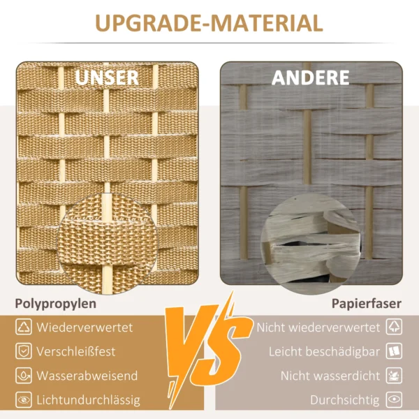4 delige kamerscherm, opvouwbare privacy scherm, privacy wand voor woonkamer, slaapkamer, thuiskantoor, natuur 5
