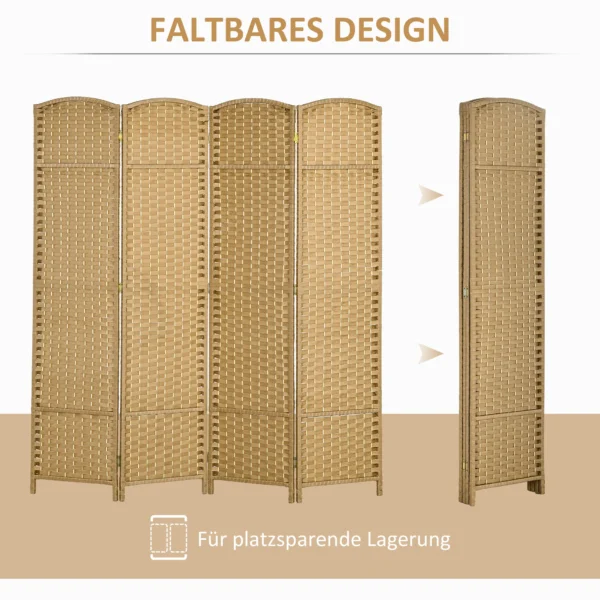 4 delige kamerscherm, opvouwbare privacy scherm, privacy wand voor woonkamer, slaapkamer, thuiskantoor, natuur 6