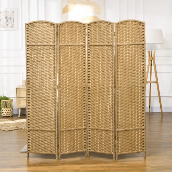4 delige kamerscherm, opvouwbare privacy scherm, privacy wand voor woonkamer, slaapkamer, thuiskantoor, natuur 9