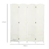4 delige kamerscherm, opvouwbare privacy scherm, privacy wand voor woonkamer, slaapkamer, thuiskantoor, wit 4