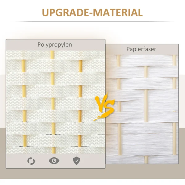 4 delige kamerscherm, opvouwbare privacy scherm, privacy wand voor woonkamer, slaapkamer, thuiskantoor, wit 5