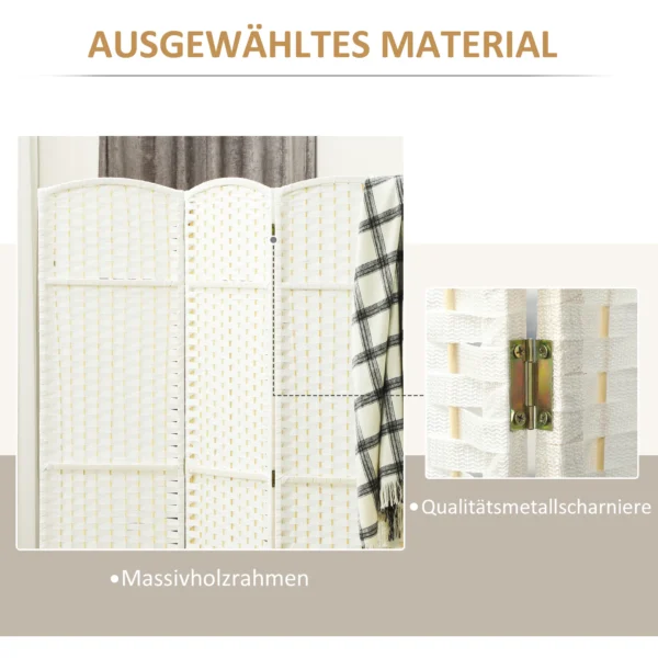 4 delige kamerscherm, opvouwbare privacy scherm, privacy wand voor woonkamer, slaapkamer, thuiskantoor, wit 7