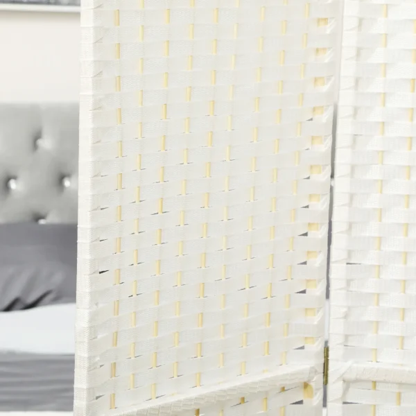 4 delige kamerscherm, opvouwbare privacy scherm, privacy wand voor woonkamer, slaapkamer, thuiskantoor, wit 9
