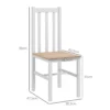 4 delige set keukenstoelen eetkamerstoelen stoelen, massief hout, modern design, 38,5 cm x 47,5 cm x 99 cm, natuur 4