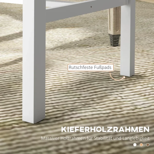 4 delige set keukenstoelen eetkamerstoelen stoelen, massief hout, modern design, 38,5 cm x 47,5 cm x 99 cm, natuur 7