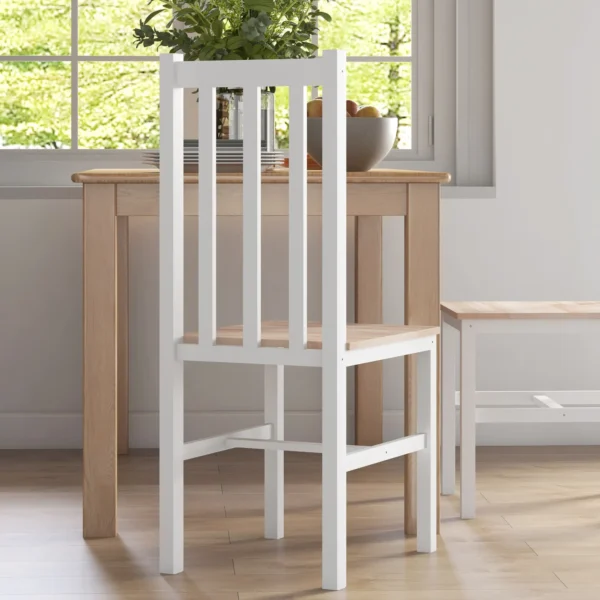 4 delige set keukenstoelen eetkamerstoelen stoelen, massief hout, modern design, 38,5 cm x 47,5 cm x 99 cm, natuur 8