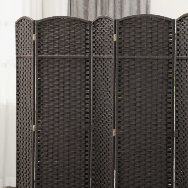 6 delig kamerscherm, opvouwbare privacybescherming, privacywand voor woonkamer, slaapkamer, thuiskantoor, bruin 8